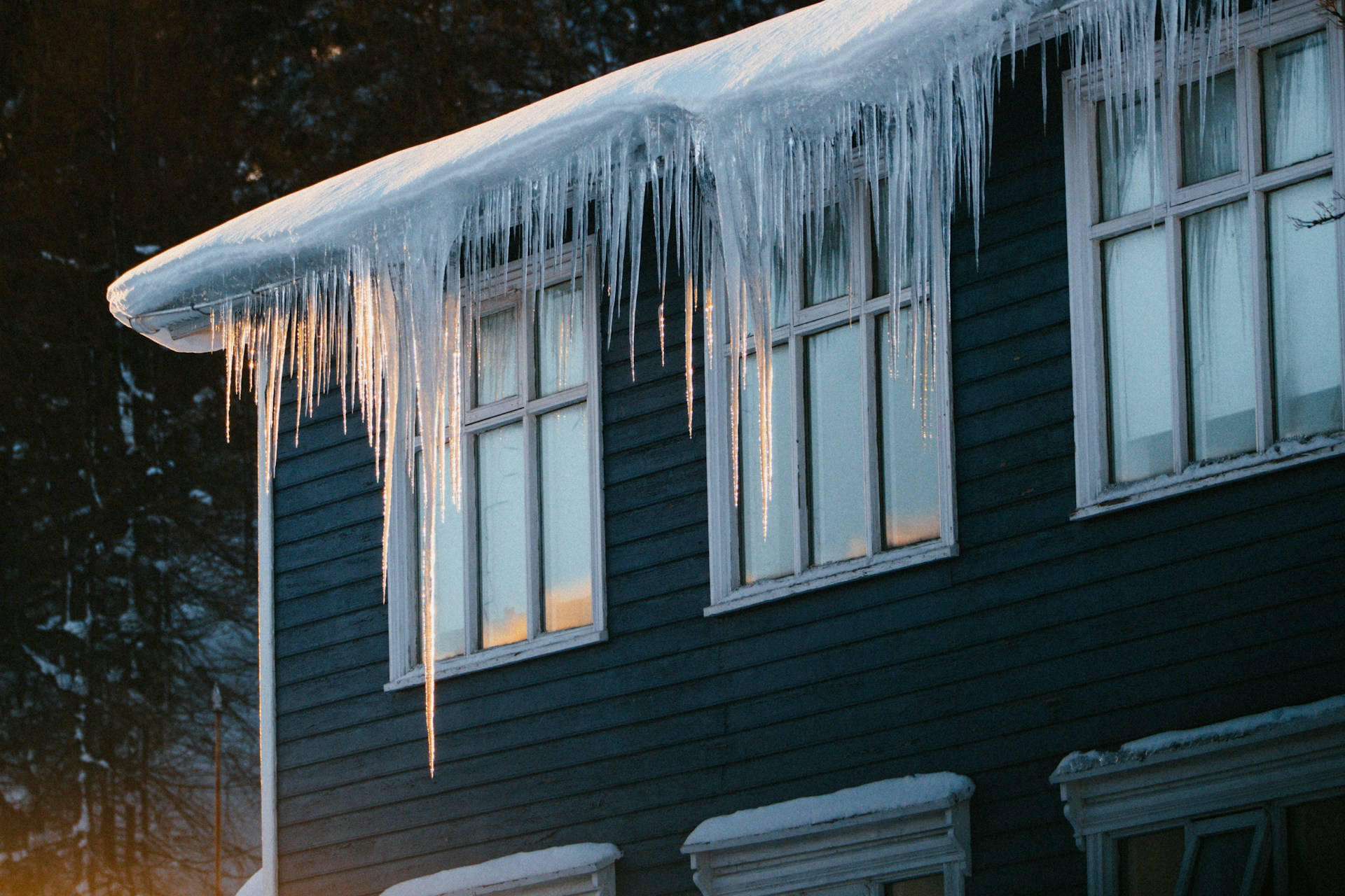room with icicles forming along the side