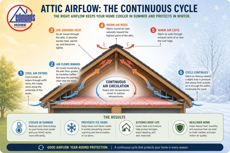 Infographic explaining attic airflow