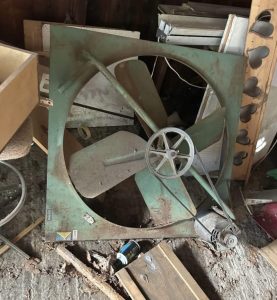 close up of an old antique attic fan