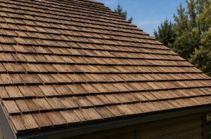Cedar shakes on a Canadian home