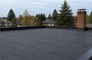 Flat roof of a Canadian home