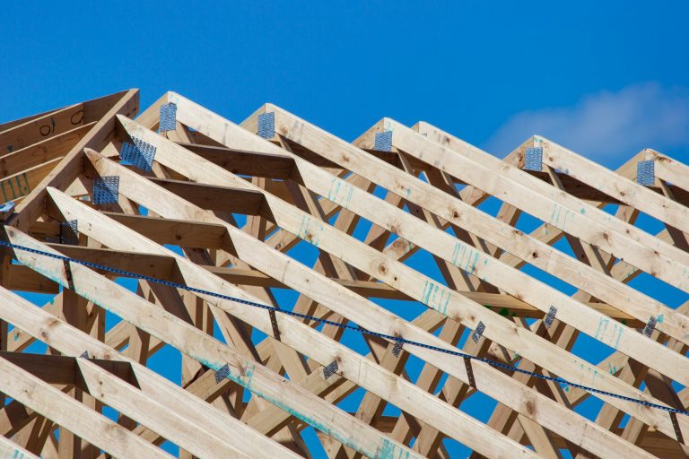 Support beams of a house's roof