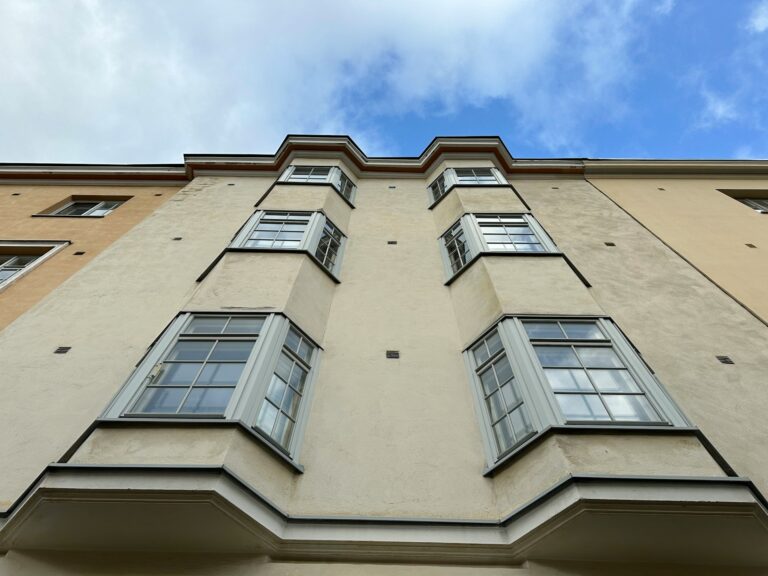 Bay windows on old jugend style house