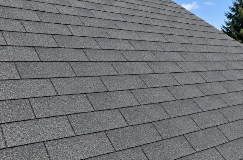 close up of 3-tab shingles on a roof in Canada